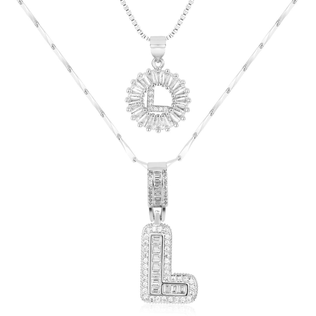 Primrose™ Initial Letter Necklaces with 14k Diamonds (2 pieces)