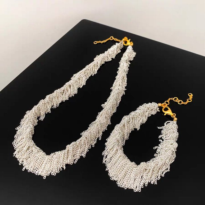 Ursa™ Earrings, Necklace, Bracelet with Cascading Tassels