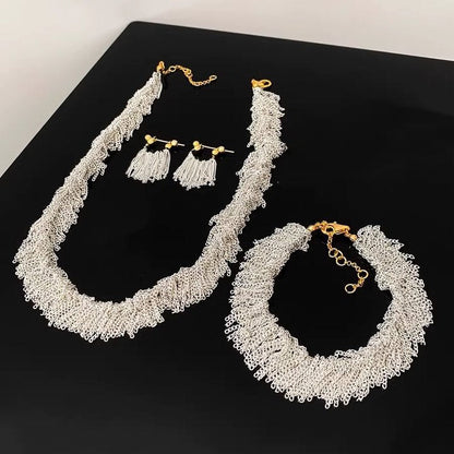 Ursa™ Earrings, Necklace, Bracelet with Cascading Tassels