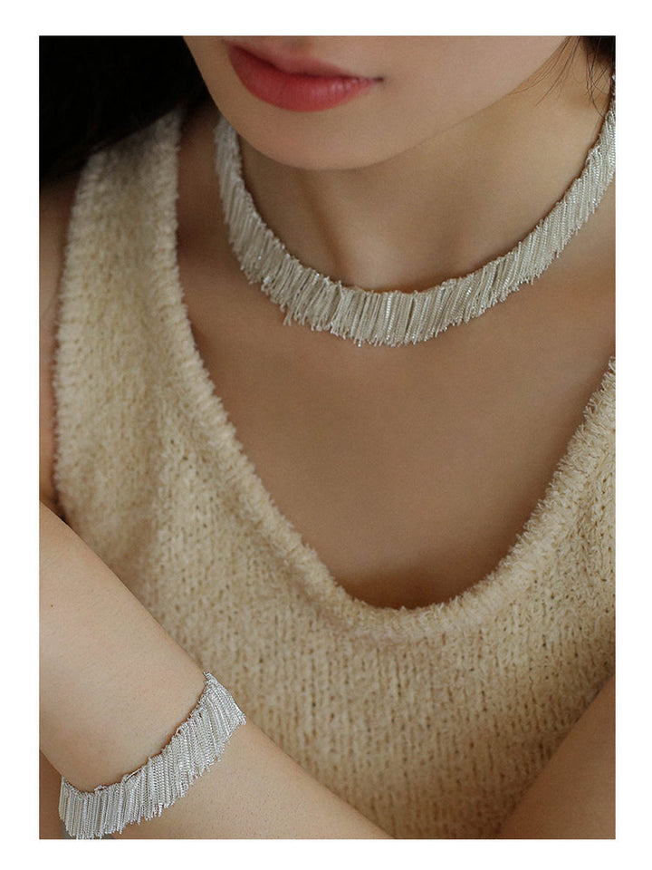 Ursa™ Earrings, Necklace, Bracelet with Cascading Tassels