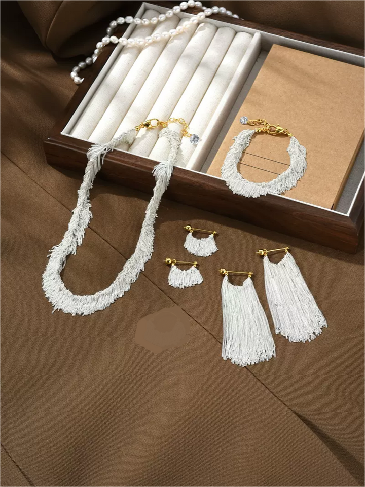 Ursa™ Earrings, Necklace, Bracelet with Cascading Tassels