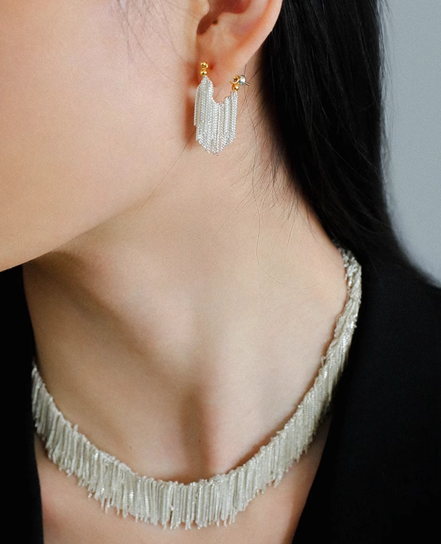 Ursa™ Earrings, Necklace, Bracelet with Cascading Tassels