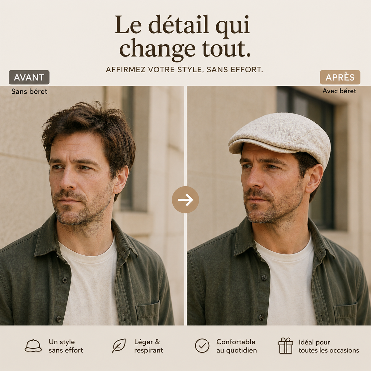 Kenton | Lightweight Summer Beret for Men