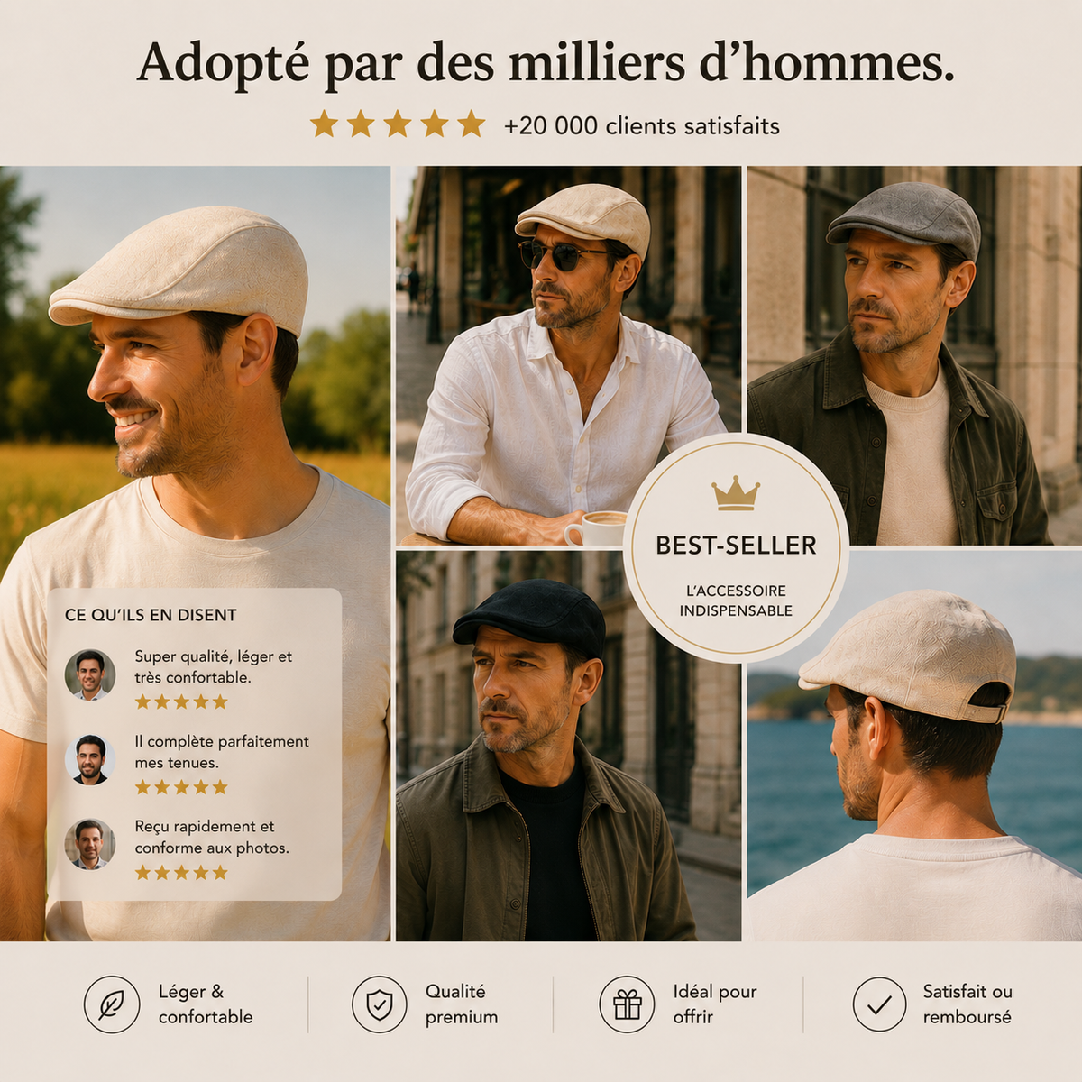 Kenton | Lightweight Summer Beret for Men