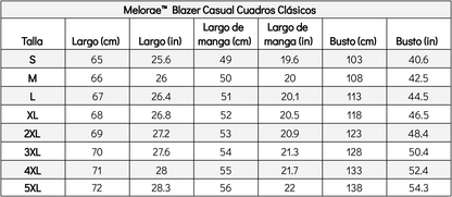 Melorae™ Blazer Casual Classic Checks