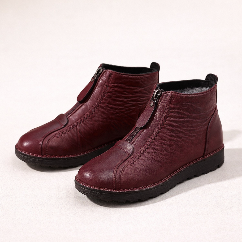Mireva™ Natural Leather Non-Slip Ankle Boots