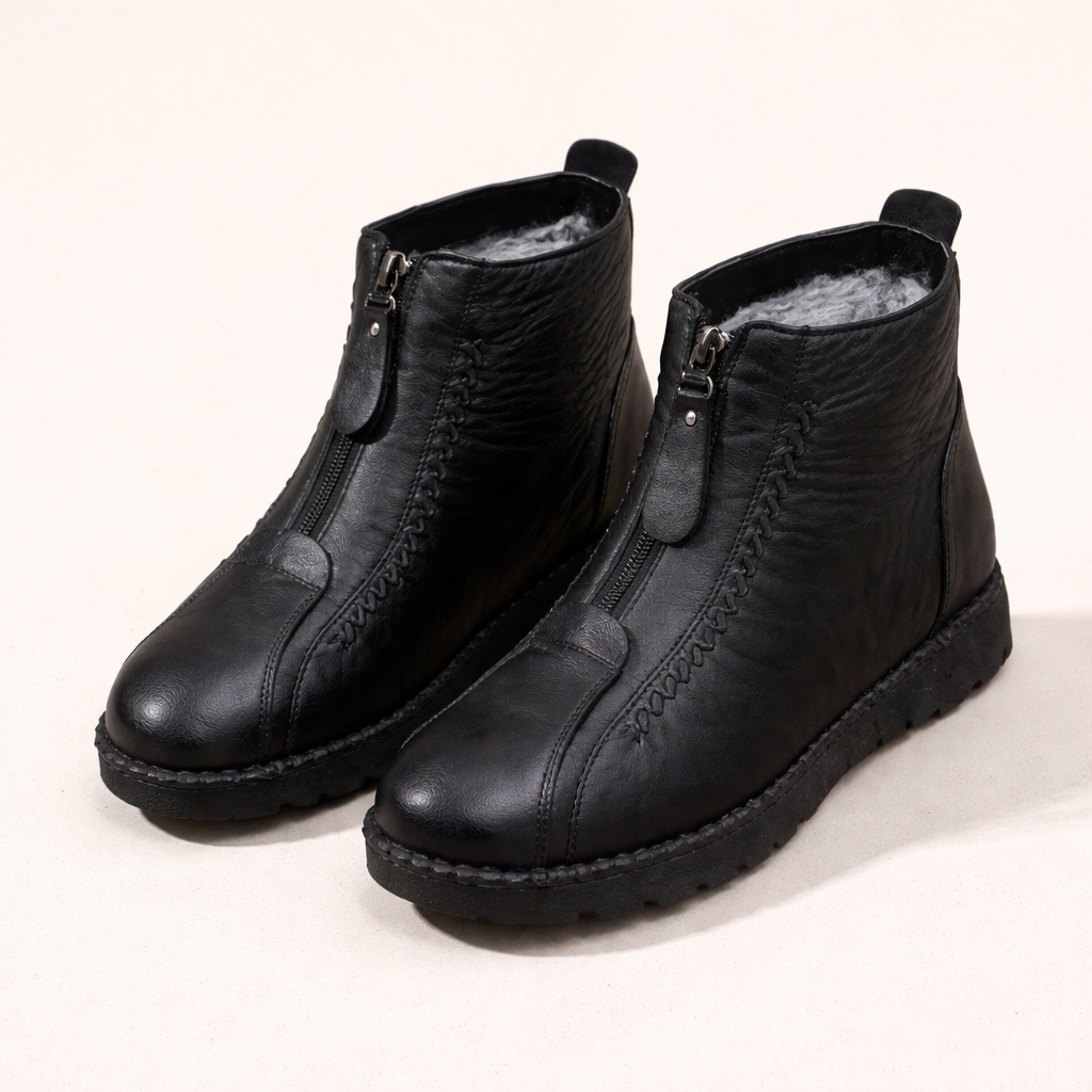 Mireva™ Natural Leather Non-Slip Ankle Boots