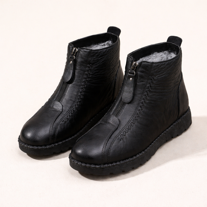 Mireva™ Natural Leather Non-Slip Ankle Boots