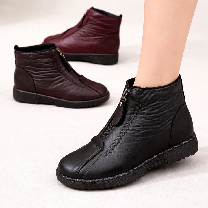 Mireva™ Natural Leather Non-Slip Ankle Boots