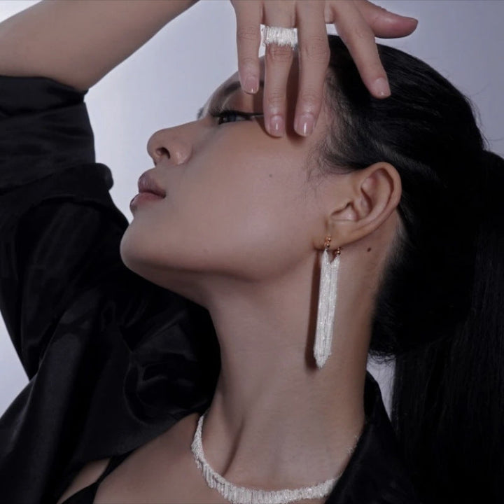 Ursa™ Earrings, Necklace, Bracelet with Cascading Tassels