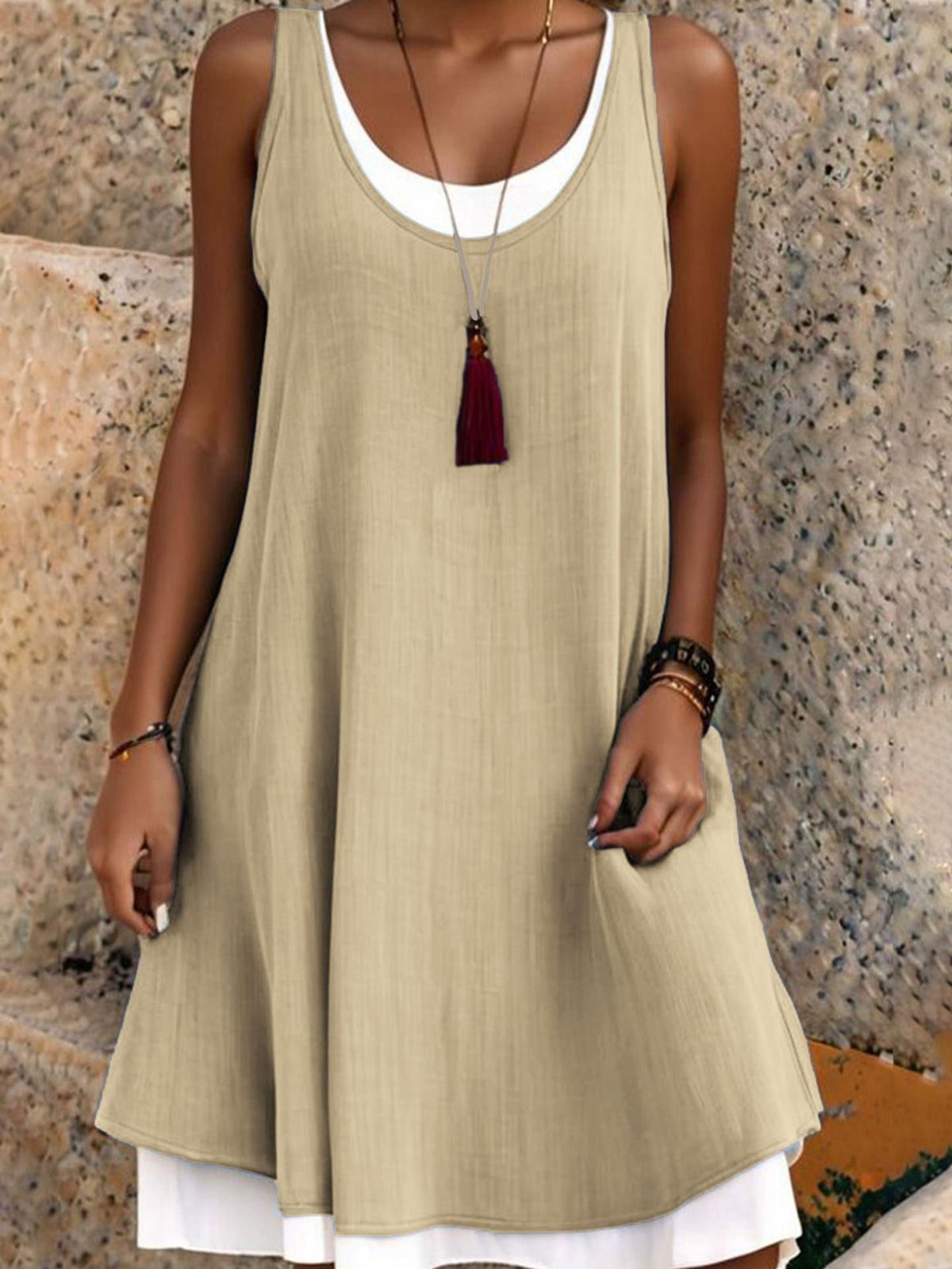 Gabrielle | Two-Piece Effect Dress with Layered Design and Elegant Style
