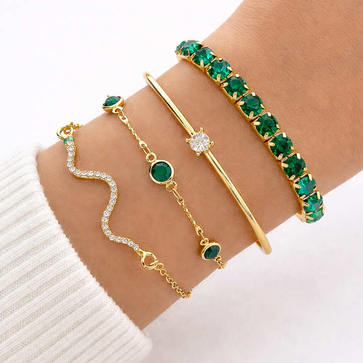 Orelissea™ Classic Emerald Crystal Bracelet Set