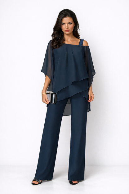 Orosette™ Modern Set of Asymmetrical Top and Wide Pants