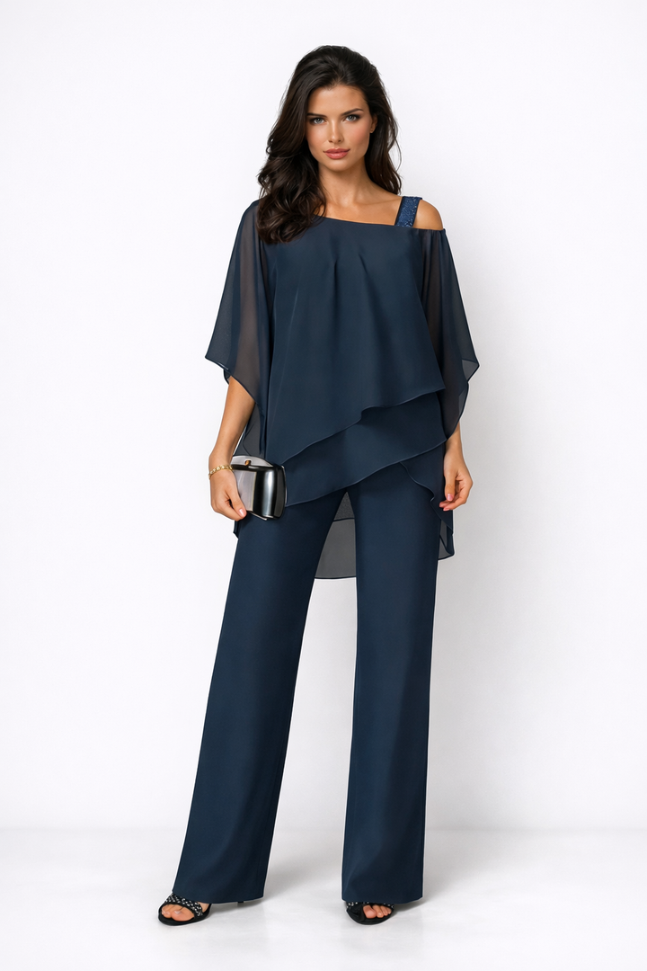 Orosette™ Modern Set of Asymmetrical Top and Wide Pants