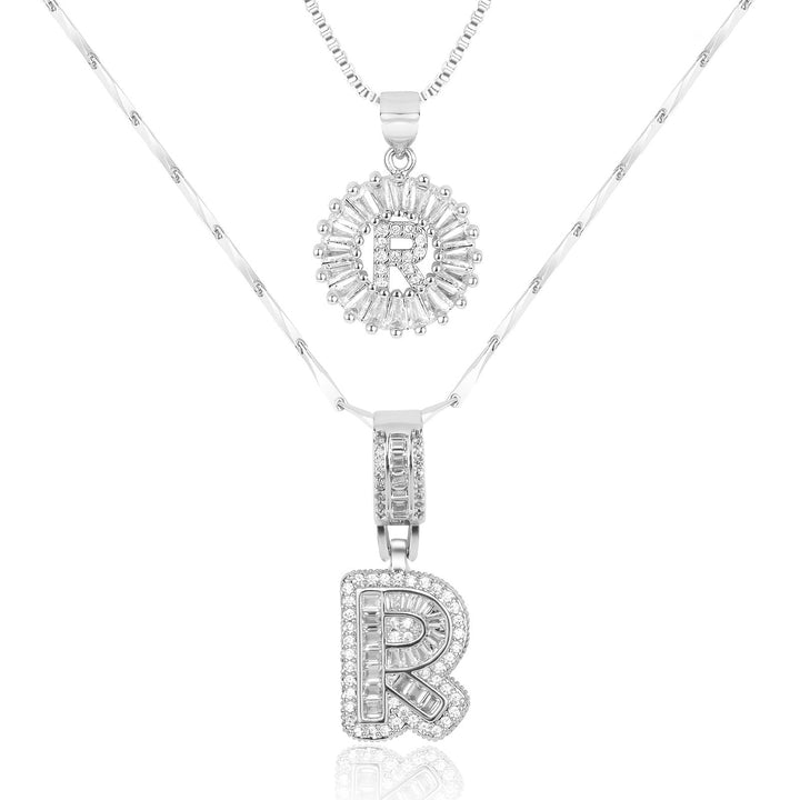 Primrose™ Initial Letter Necklaces with 14k Diamonds (2 pieces)
