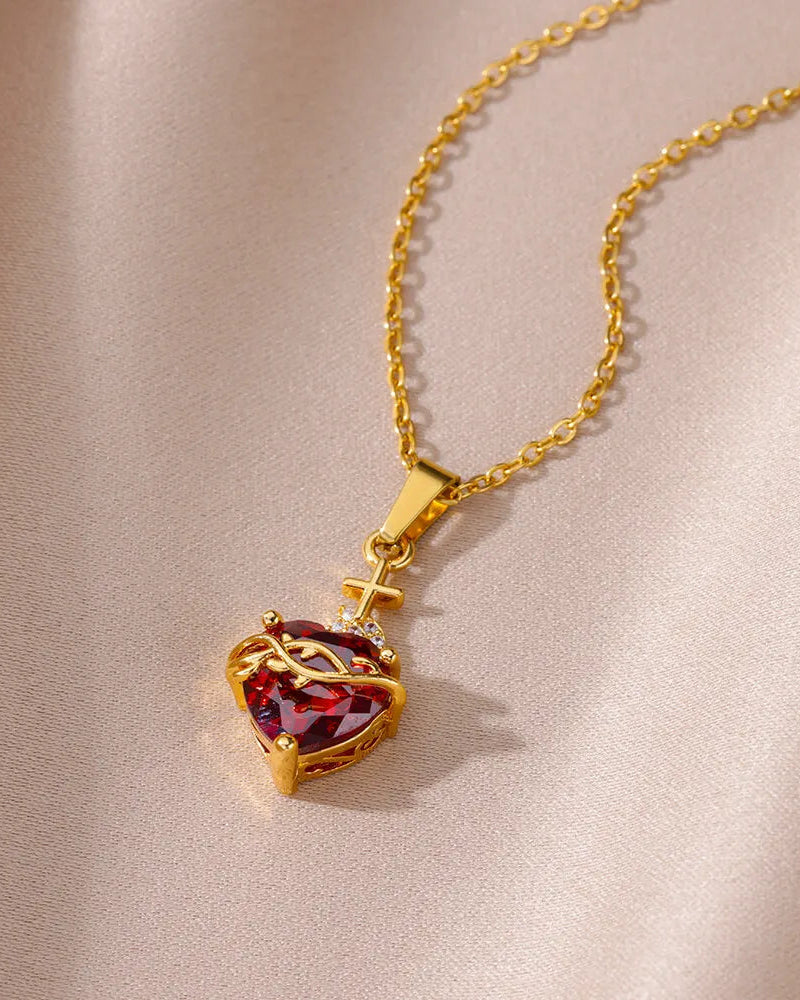 Aurelienna™ Sacred Heart of Jesus Gold-Plated Necklace