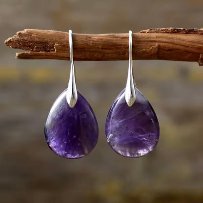 Genira | Natural Amethyst Drop Earrings
