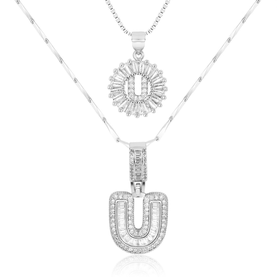 Primrose™ Initial Letter Necklaces with 14k Diamonds (2 pieces)