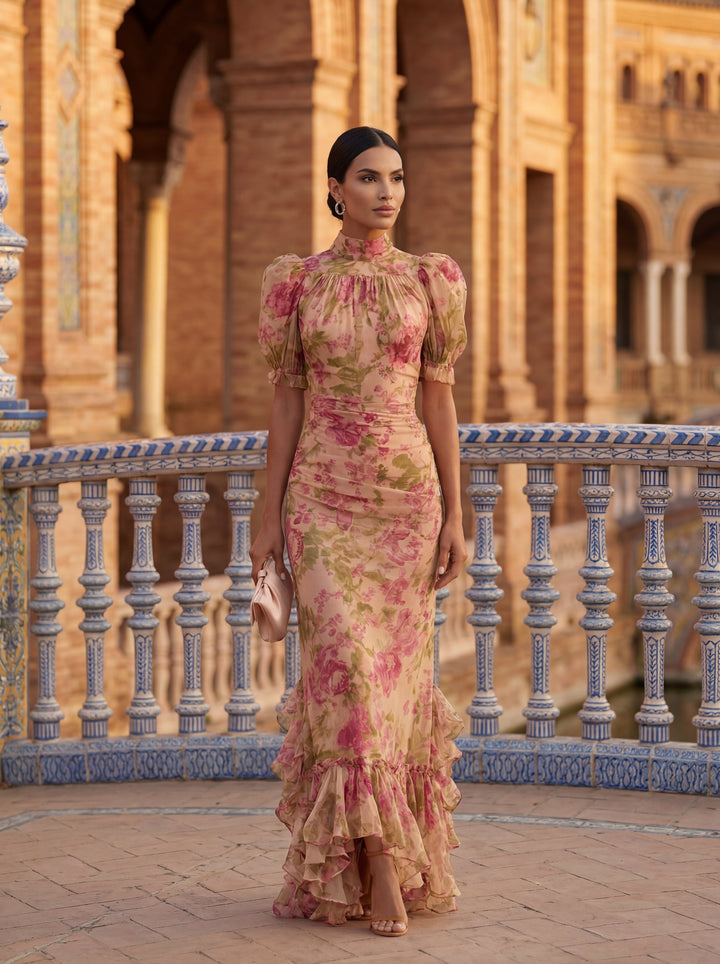 Brinelle™ Elegant Long Dress with Flowing Fall