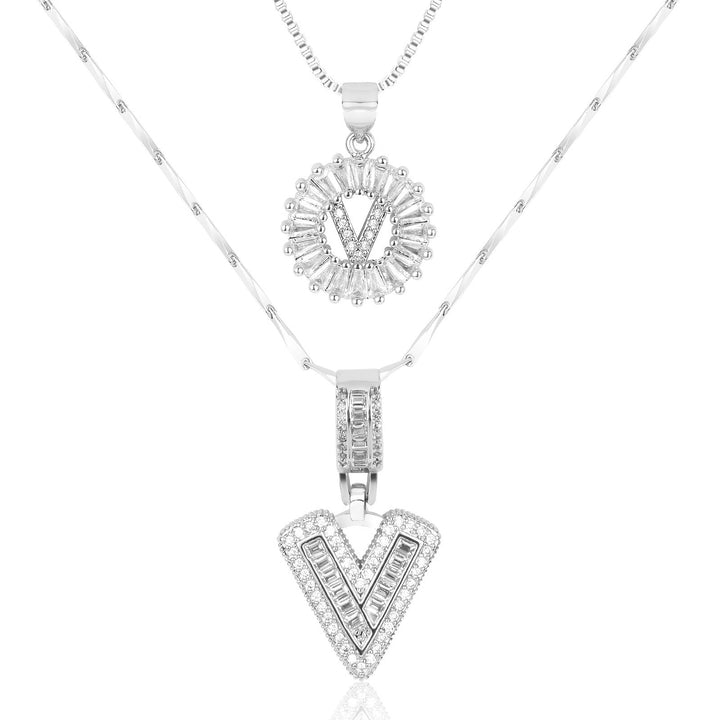 Primrose™ Initial Letter Necklaces with 14k Diamonds (2 pieces)