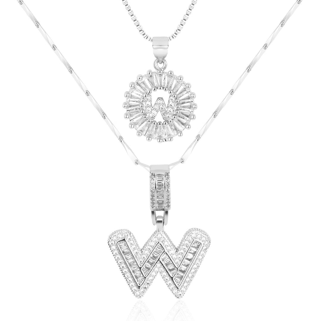 Primrose™ Initial Letter Necklaces with 14k Diamonds (2 pieces)