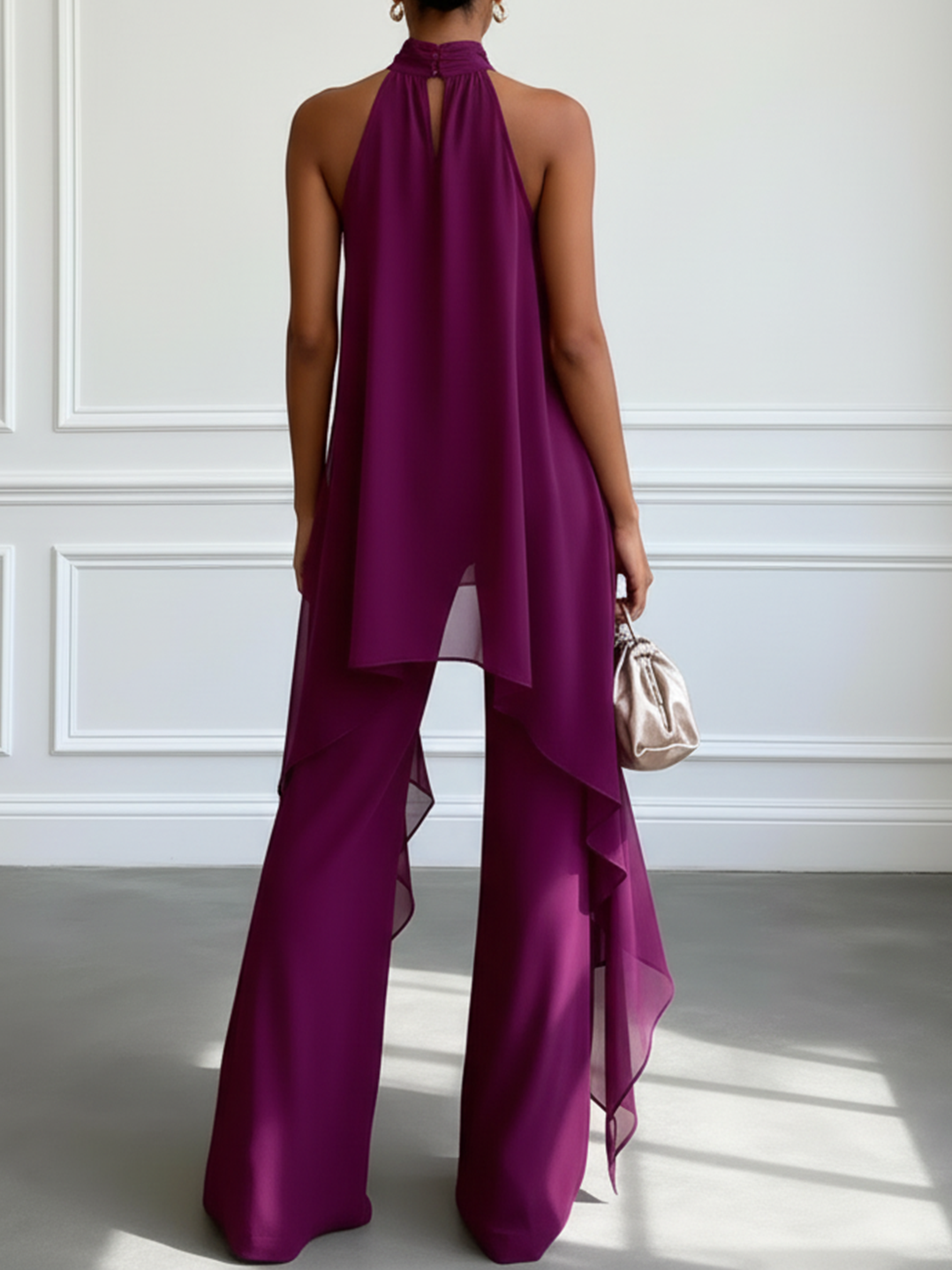 Veda™ Elegant Halter Set with Flowing Pants