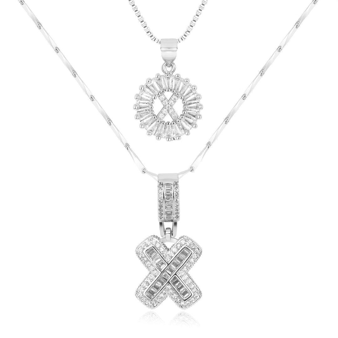 Primrose™ Initial Letter Necklaces with 14k Diamonds (2 pieces)
