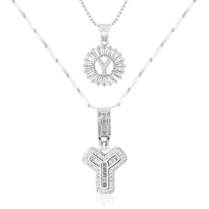 Primrose™ Initial Letter Necklaces with 14k Diamonds (2 pieces)