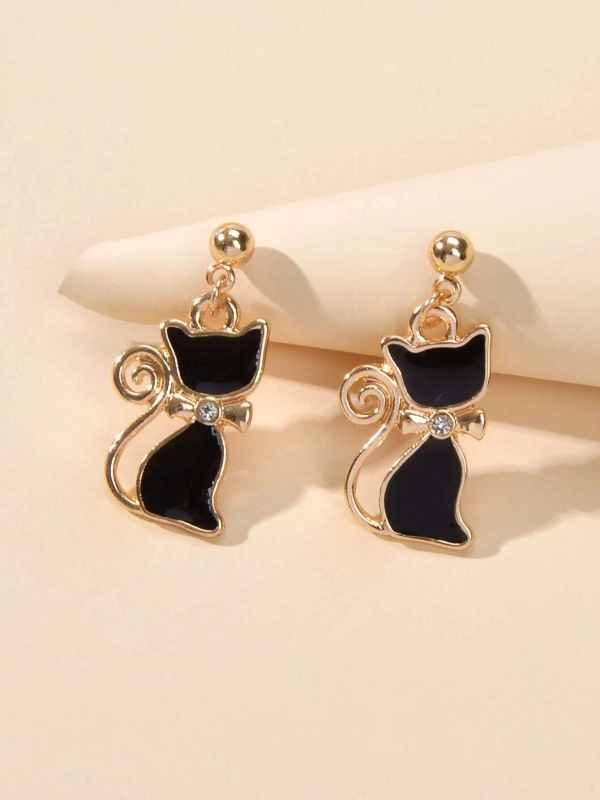 Elin™ Black Cat Earrings with Chic Style