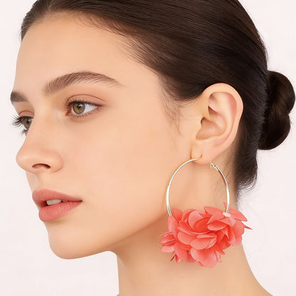 Harmony | Floral C-Shaped Earrings with Bohemian and Elegant Style