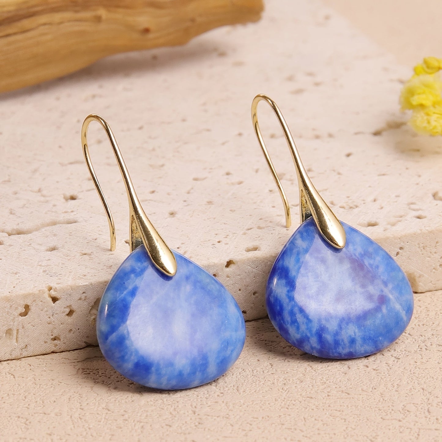 Mirea | Natural Stone Drop-Shaped Earrings with Elegant Style