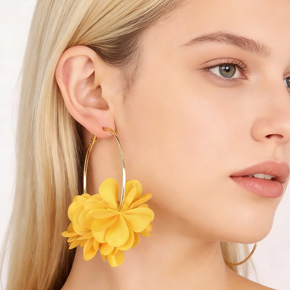 Harmony | Floral C-Shaped Earrings with Bohemian and Elegant Style