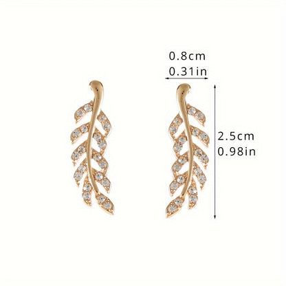 Hensleyra™ Elegant Leaf Earrings with Hollow Design and Golden Finish