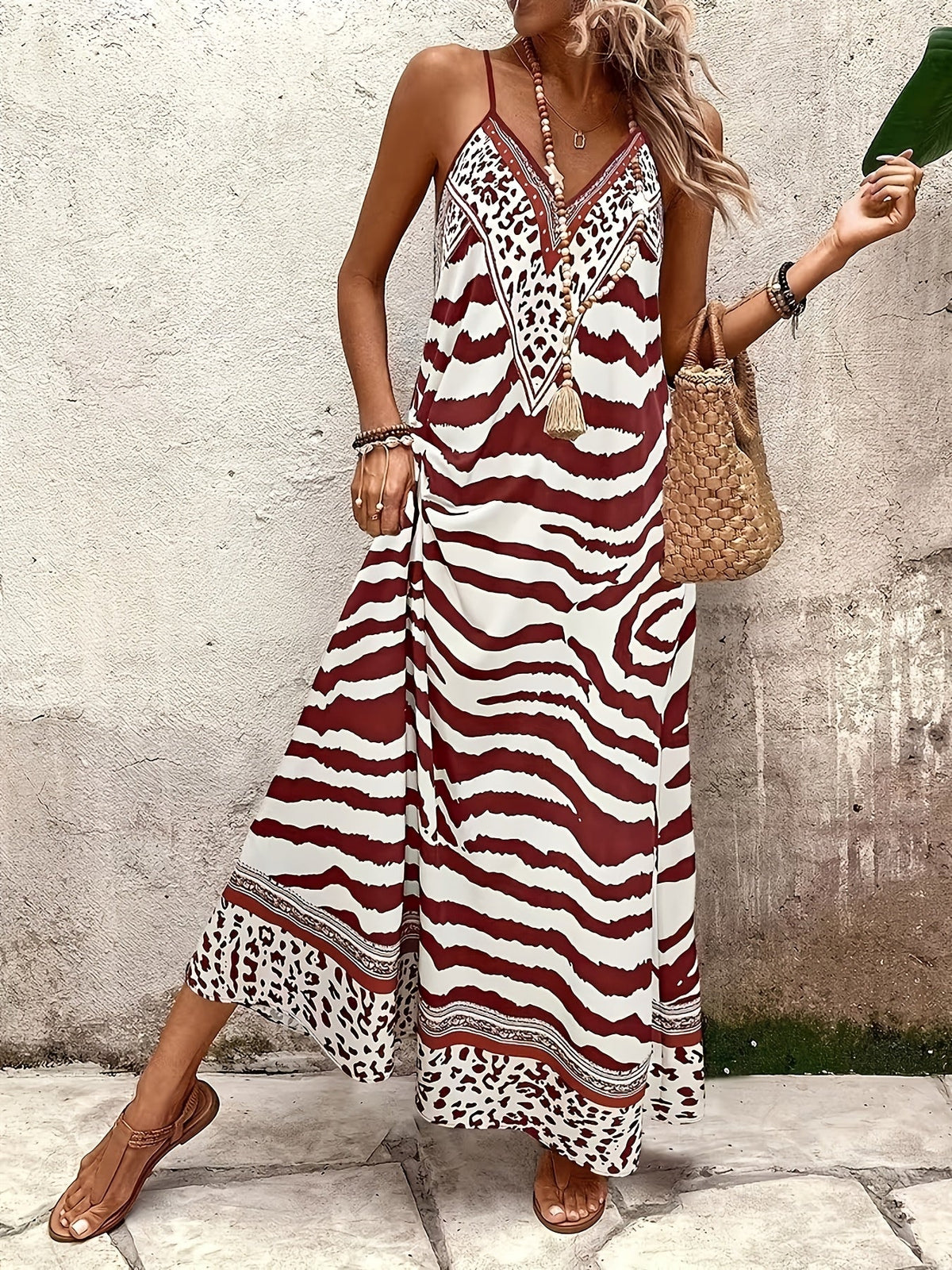 Rowan | Elegant Printed Nightgown Dress for Women