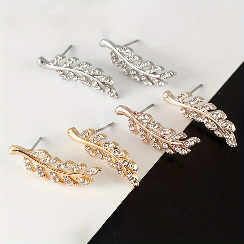 Hensleyra™ Elegant Leaf Earrings with Hollow Design and Golden Finish