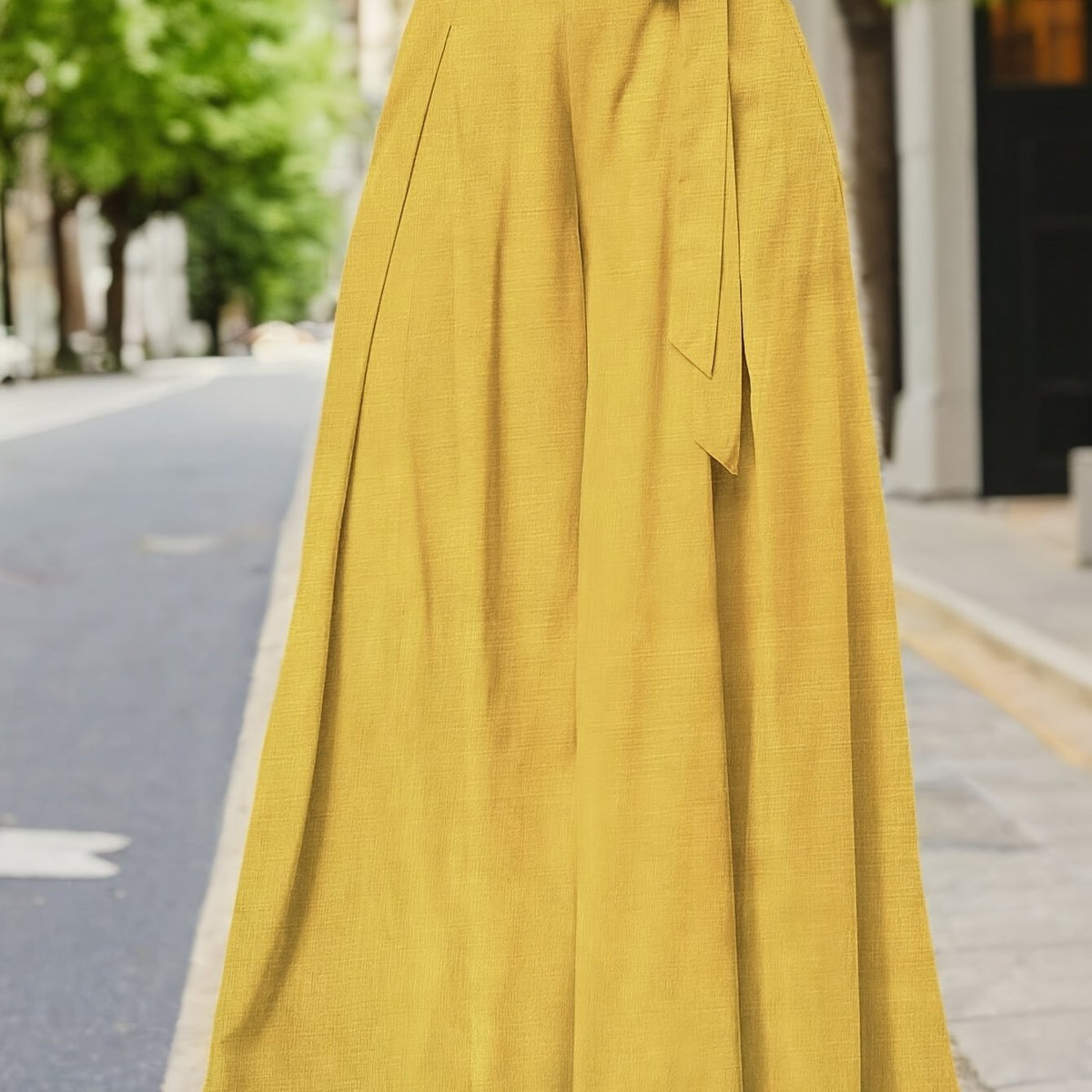 Valerie | High-Waisted Wide Leg Pants with Elegant Bow