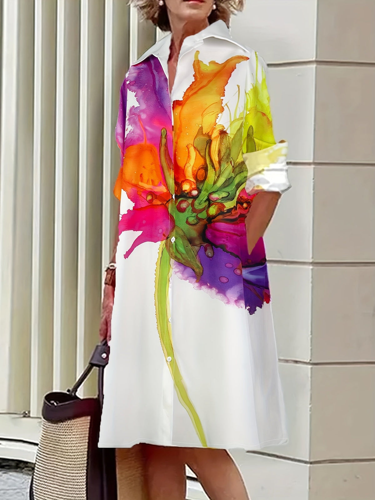 Emily | Elegant Fashion Printed Short Sleeve Dress