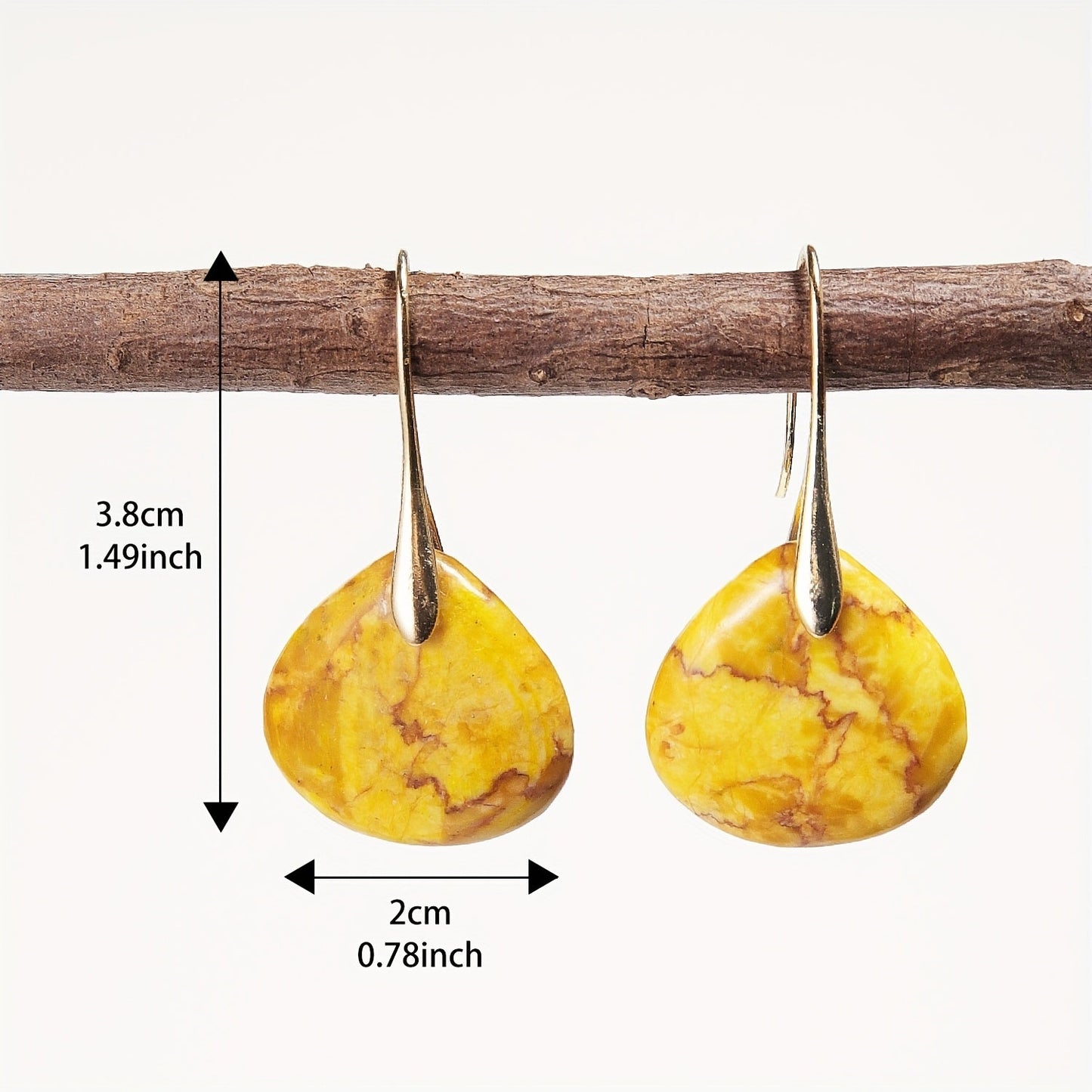 Mirea | Natural Stone Drop-Shaped Earrings with Elegant Style