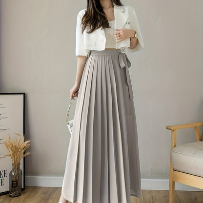 Caexine | Wide Leg Pleated Pants with Elegant Cut