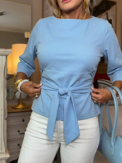 Darelle | Loose Cotton Blouse for Women with Tie Detail