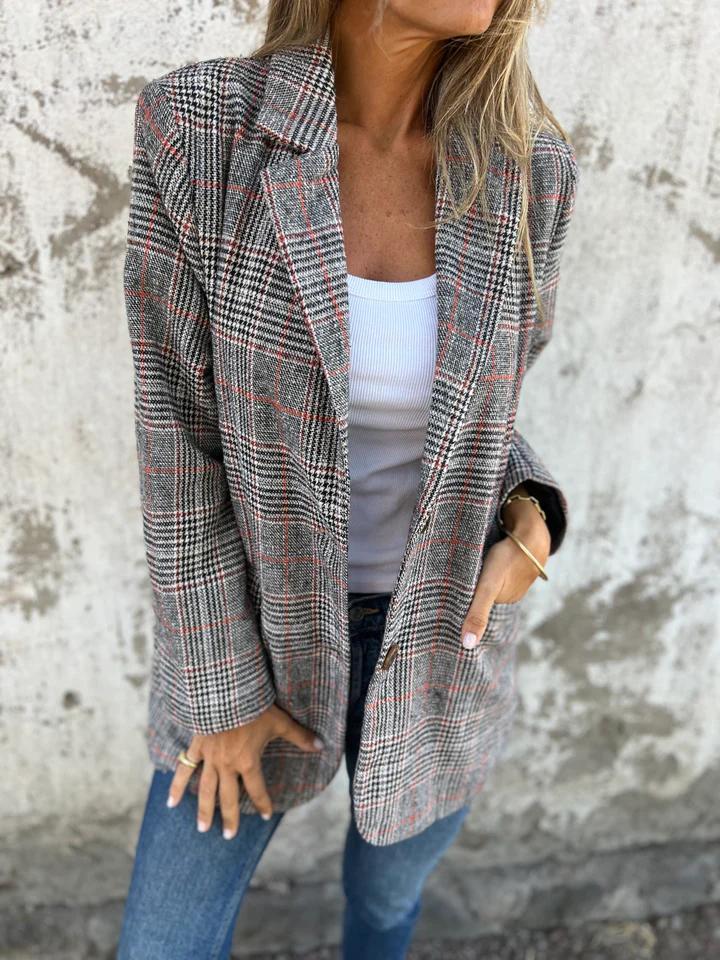 Melorae™ Blazer Casual Classic Checks