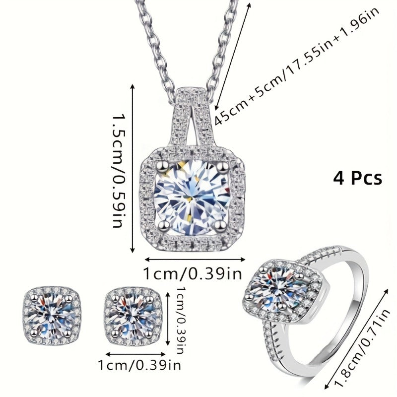 Elkie™ Elegant Jewelry Set with Necklace, Ring, and Earrings