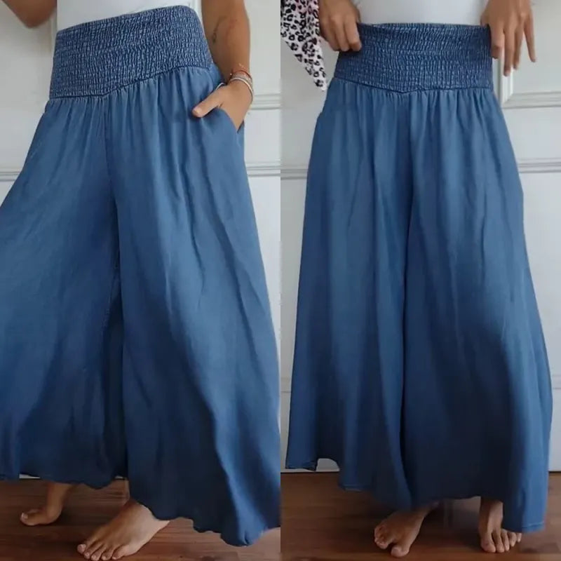 Jocelyn | Wide Leg Pants with Ruffled Waist