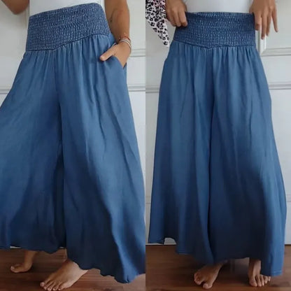 Jocelyn | Wide Leg Pants with Ruffled Waist