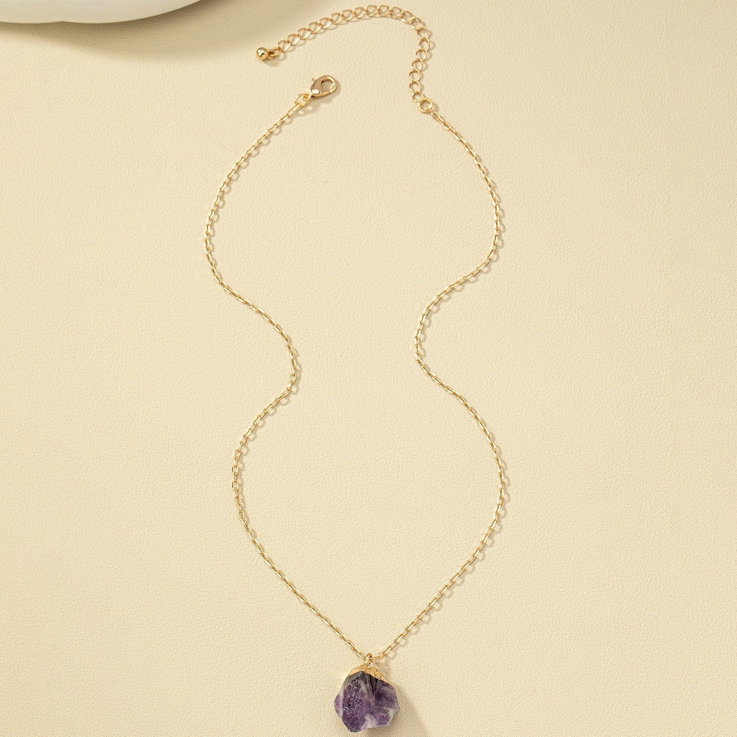 Taria™ Minimalist Necklace with Irregular Pendant Plated in 14K Gold
