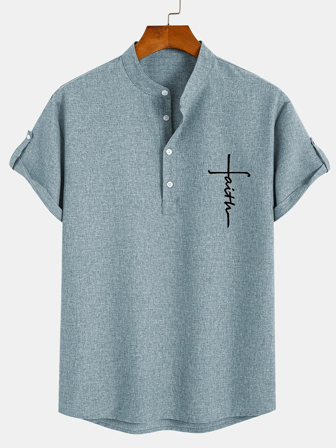 Hayes™ Elegant Short Sleeve High Collar Shirt