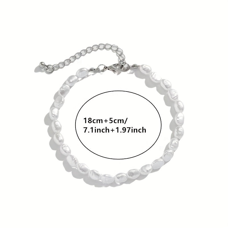 Bailey | 1pc Irregular Baroque Style Imitation Pearl Bracelet with Customized Temperament