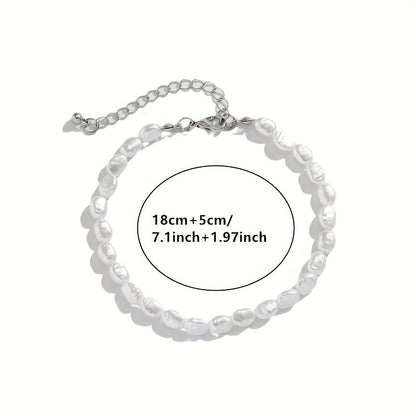 Bailey | 1pc Irregular Baroque Style Imitation Pearl Bracelet with Customized Temperament