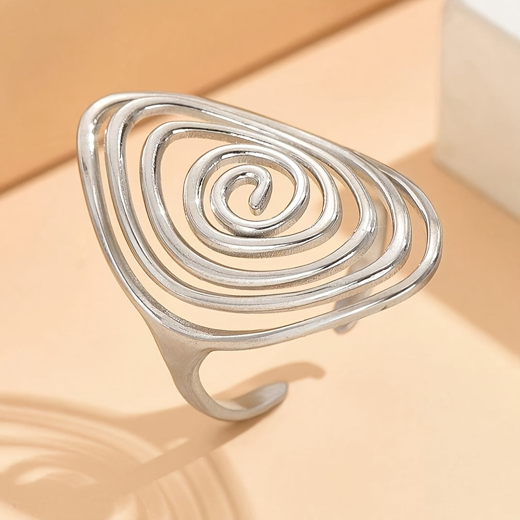 Scarlett | Elegant and Modern Hollow Spiral Stainless Steel Ring