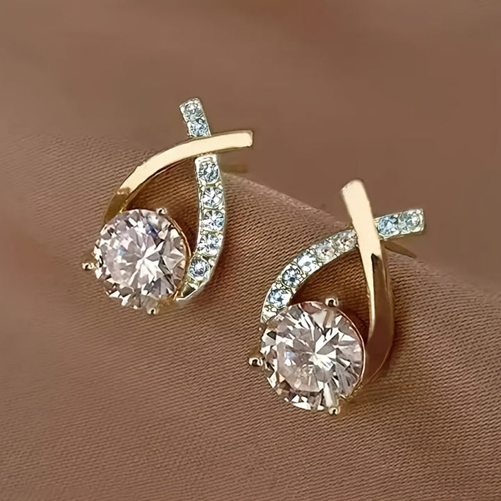 Xara™ Elegant Cross-Shaped Stud Earrings for Daily Wear